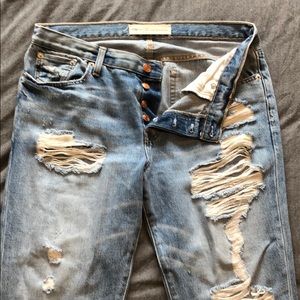 Gap Distressed Boyfriend Jeans - Relaxed Boyfriend